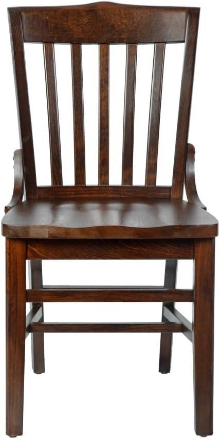 imageFlash Furniture Hercules Series School House Back Mahogany Wood Dining Chair Traditional Elegant Wood Restaurant Chair Walnut WoodWalnut