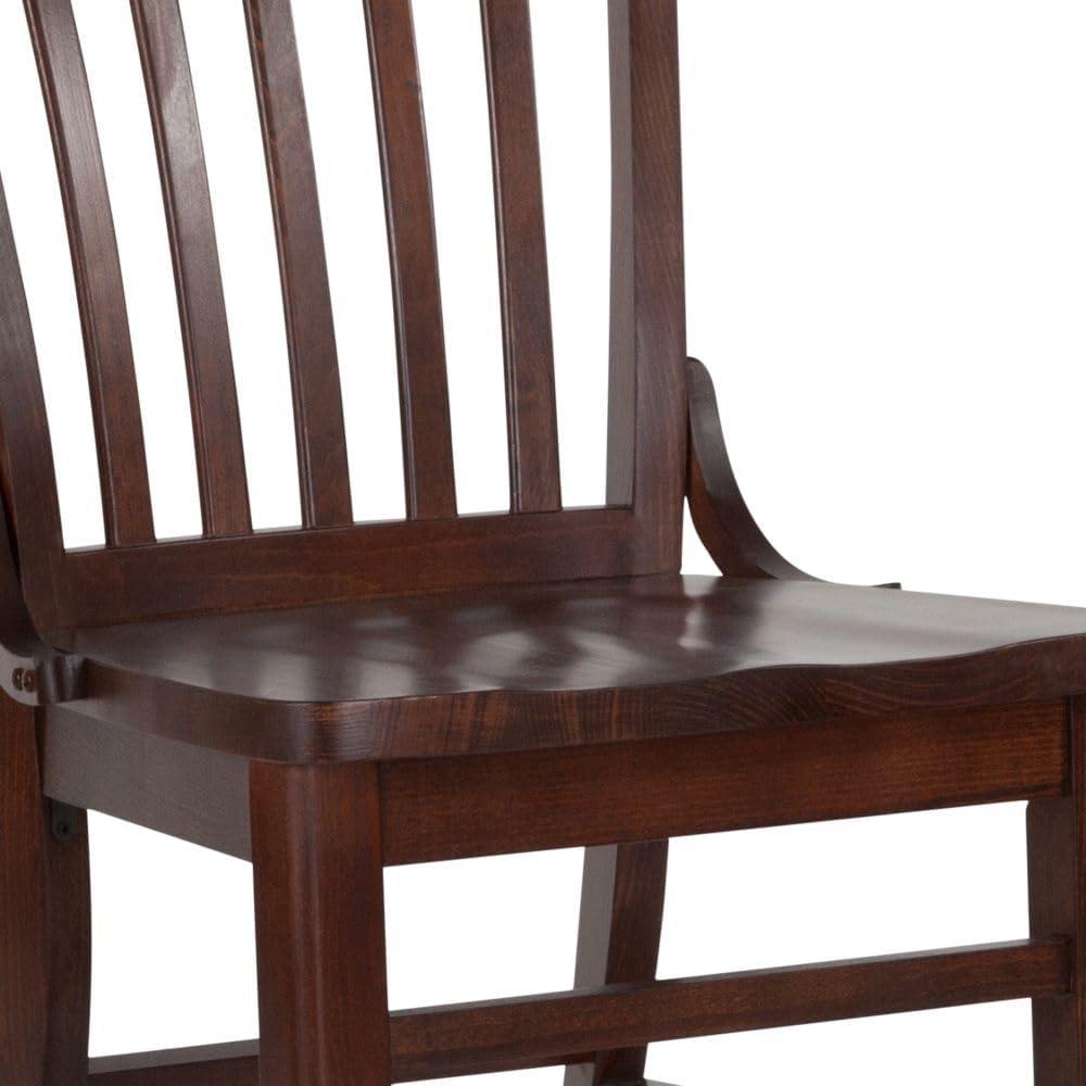 imageFlash Furniture Hercules Series School House Back Mahogany Wood Dining Chair Traditional Elegant Wood Restaurant Chair Walnut WoodWalnut