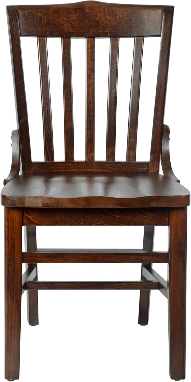 imageFlash Furniture Hercules Series School House Back Mahogany Wood Dining Chair Traditional Elegant Wood Restaurant Chair Walnut WoodWalnut