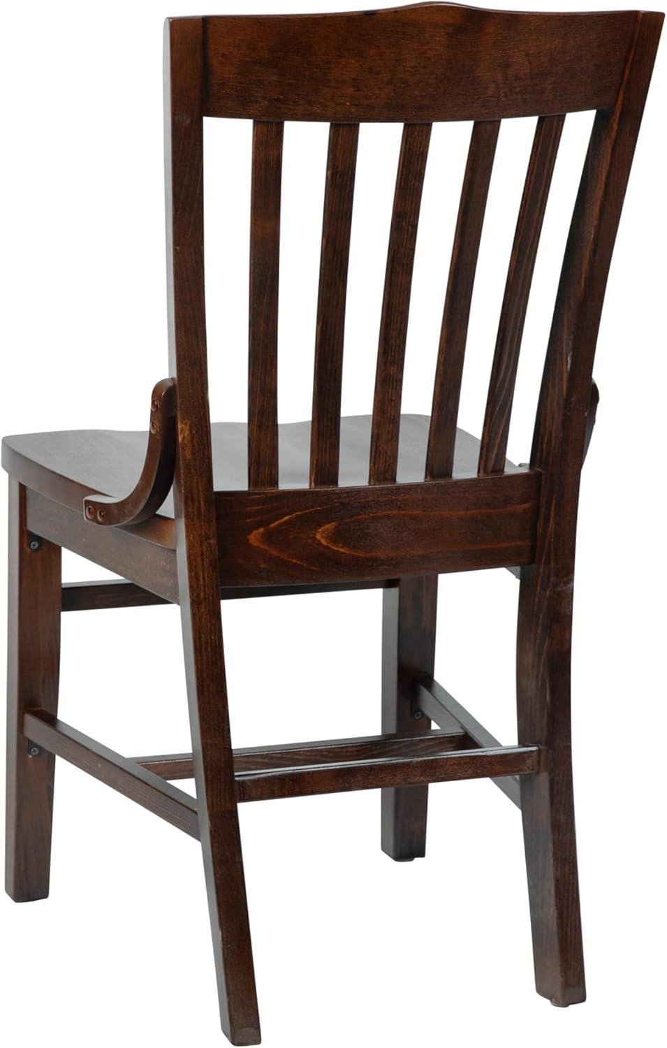 imageFlash Furniture Hercules Series School House Back Mahogany Wood Dining Chair Traditional Elegant Wood Restaurant Chair Walnut WoodWalnut
