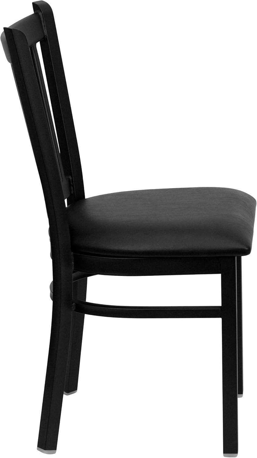 imageFlash Furniture Hercules Series Vertical Back Metal Restaurant Chairs Upholstered Armless Dining Chairs for RestaurantsKitchens Set of 2 BlackBlack