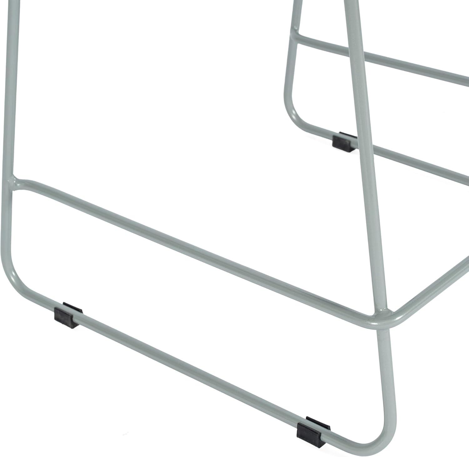imageFlash Furniture Hercules Stacking Counter Height Stool with Vented Backrest and Gray Powder Coated Steel Sled Base with Integrated Footrest Commercial Portable Stool NavyNavy PlasticGray Frame