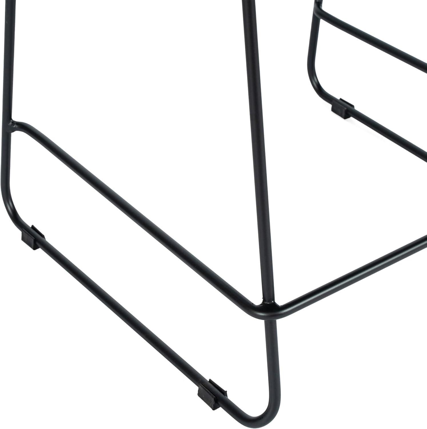 imageFlash Furniture Hercules Stacking Counter Height Stool with Vented Backrest and Gray Powder Coated Steel Sled Base with Integrated Footrest Commercial Portable Stool NavyBlack PlasticBlack Frame