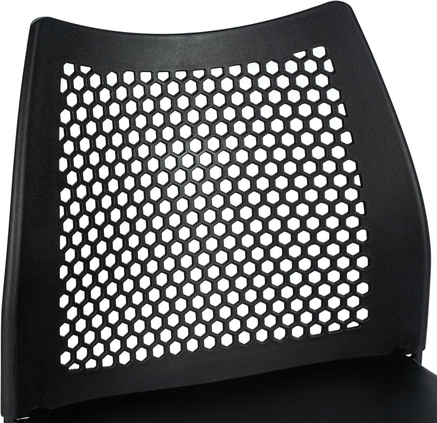 imageFlash Furniture Hercules Stacking Counter Height Stool with Vented Backrest and Gray Powder Coated Steel Sled Base with Integrated Footrest Commercial Portable Stool NavyBlack PlasticBlack Frame