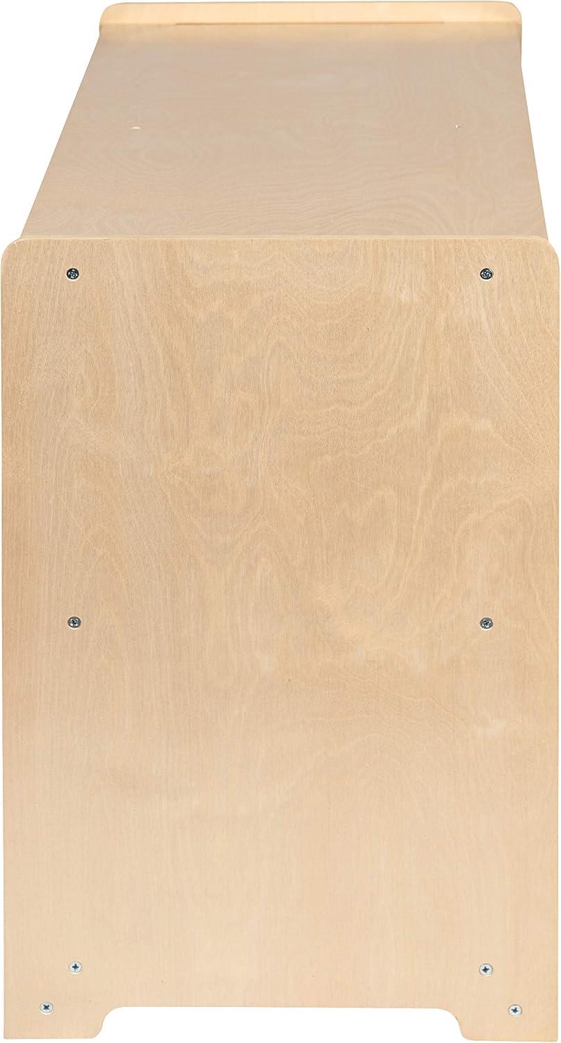 imageFlash Furniture Hercules Wooden 5Section School Coat Locker with Bench Cubbies and Storage Hooks Preschool Cubby Organizer 48quotH x 48quotL Natural24H x 36L 5 Cubbies