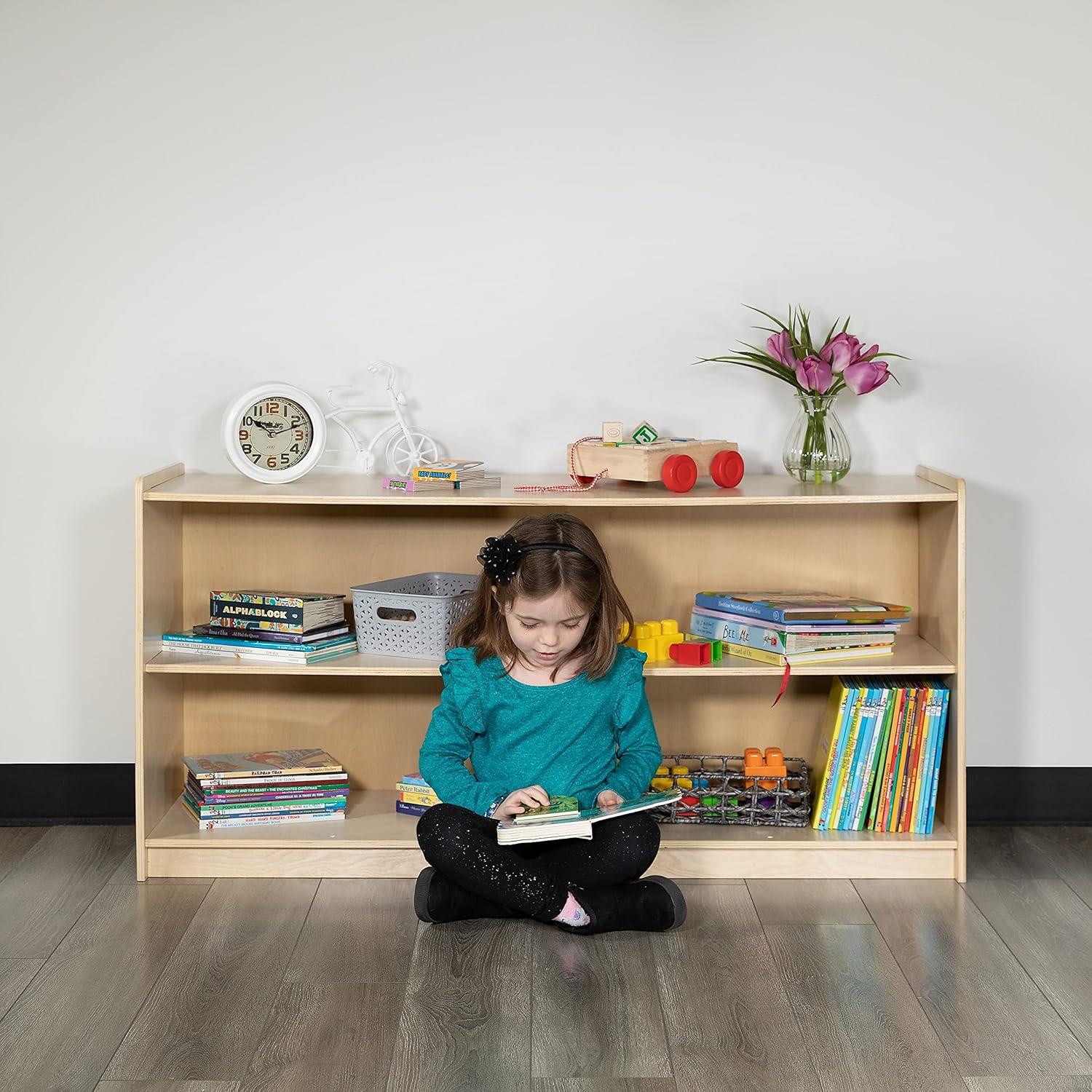 imageFlash Furniture Hercules Wooden 5Section School Coat Locker with Bench Cubbies and Storage Hooks Preschool Cubby Organizer 48quotH x 48quotL Natural24H x 48L 2 Shelves