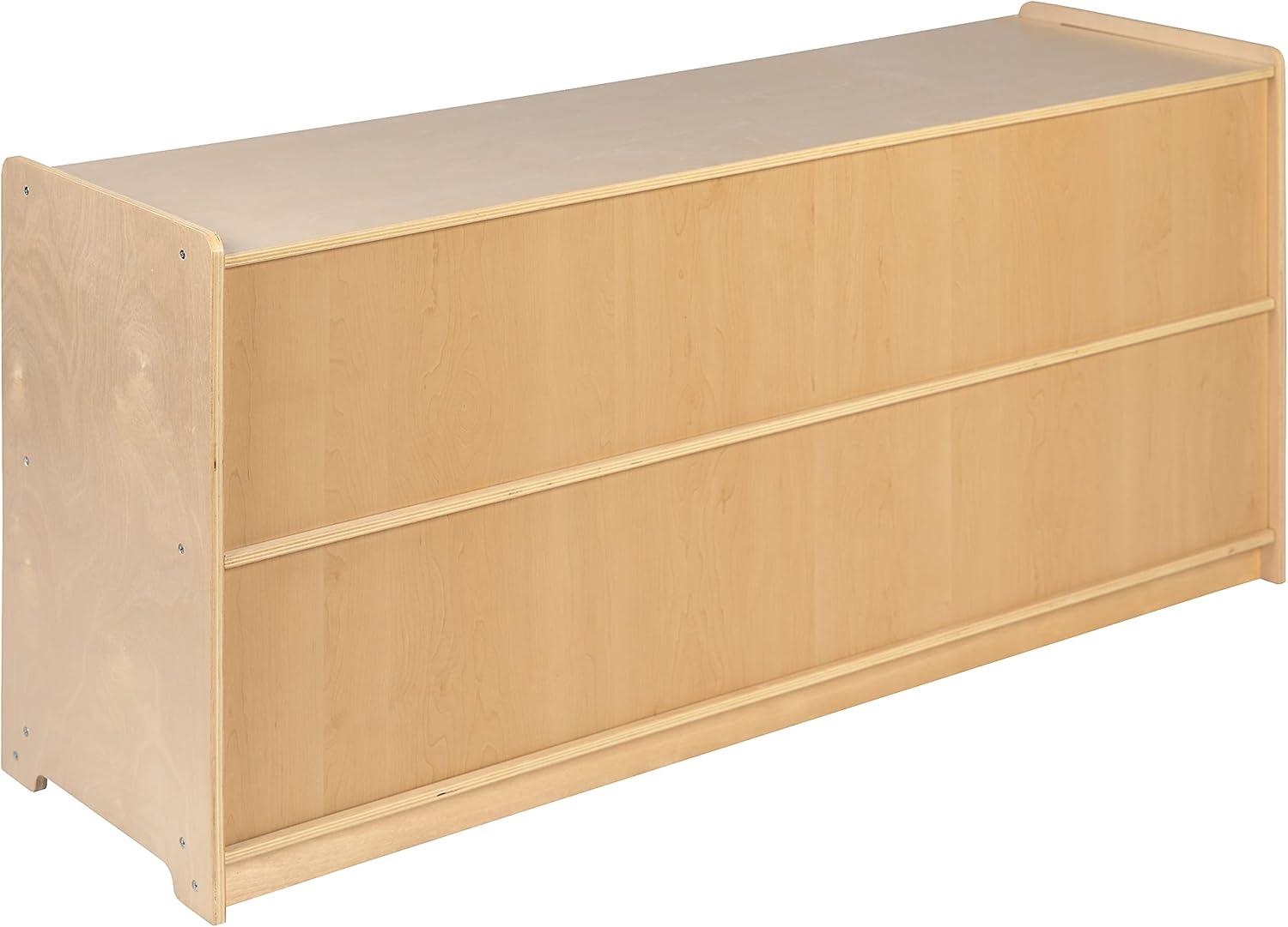 imageFlash Furniture Hercules Wooden 5Section School Coat Locker with Bench Cubbies and Storage Hooks Preschool Cubby Organizer 48quotH x 48quotL Natural24H x 48L 2 Shelves