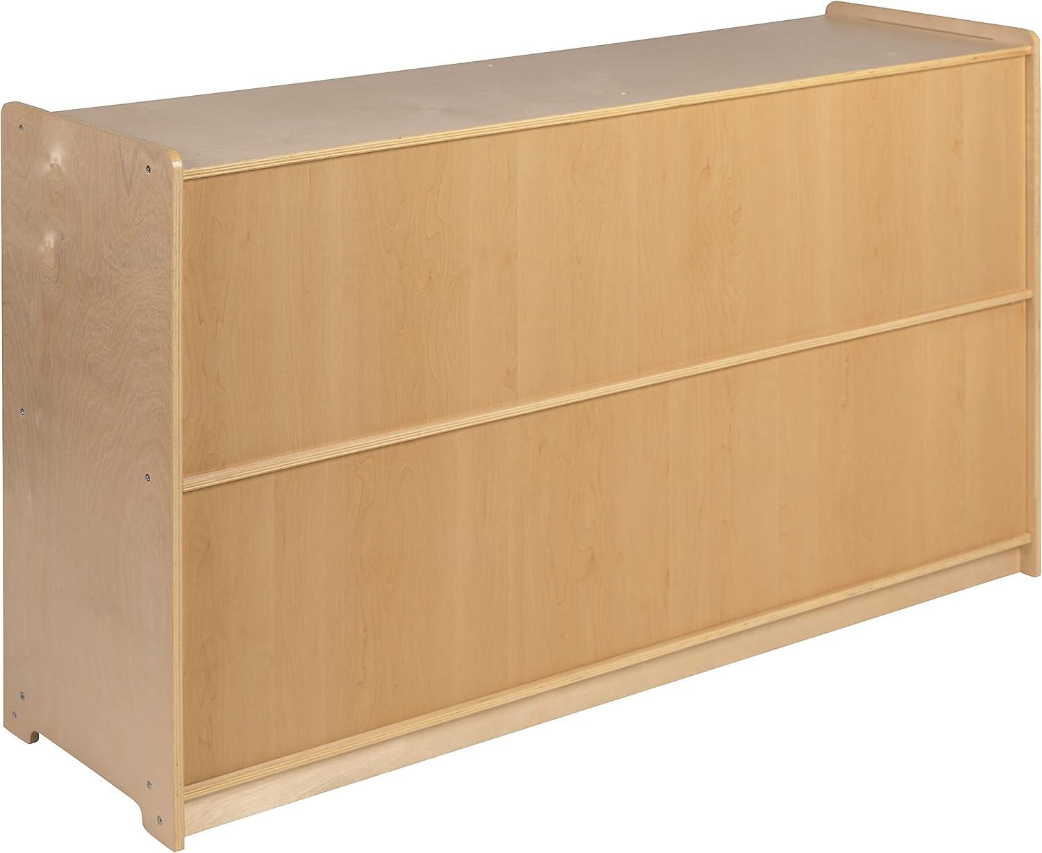 imageFlash Furniture Hercules Wooden 5Section School Coat Locker with Bench Cubbies and Storage Hooks Preschool Cubby Organizer 48quotH x 48quotL Natural30H x 48L 5 Cubbies