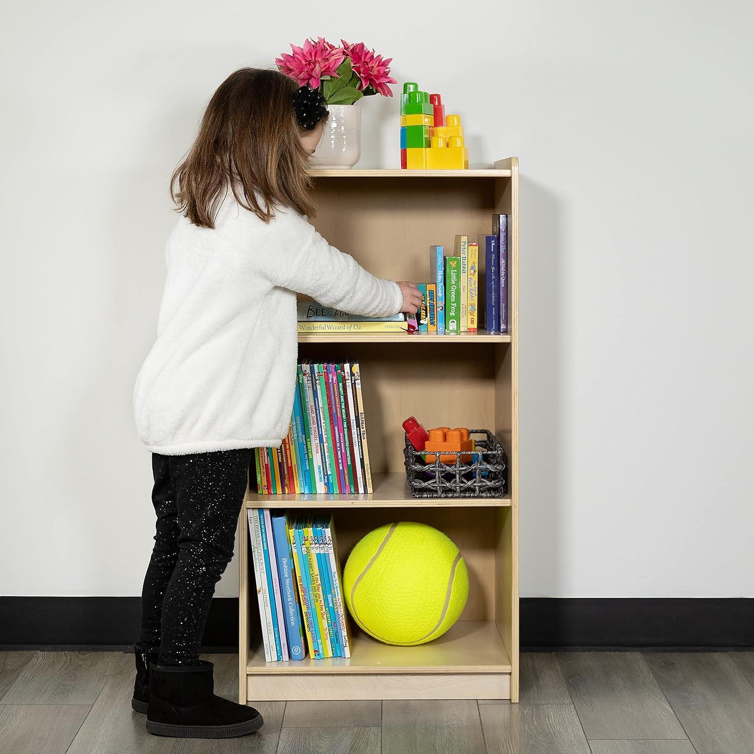 imageFlash Furniture Hercules Wooden 5Section School Coat Locker with Bench Cubbies and Storage Hooks Preschool Cubby Organizer 48quotH x 48quotL Natural36H 3 Shelves