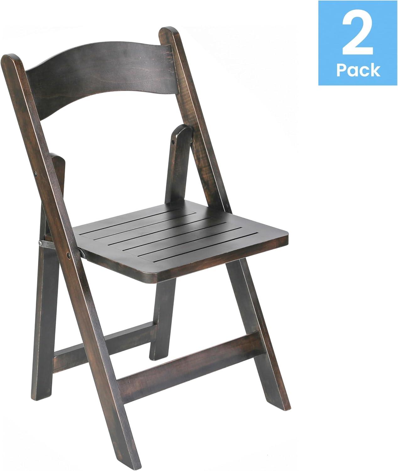 imageFlash Furniture Holden Commercial Solid Wood Dining Chair Foldable Design Solid Beechwood Frame Curved Back Mortise and Tenon Construction OakEarly American Wood