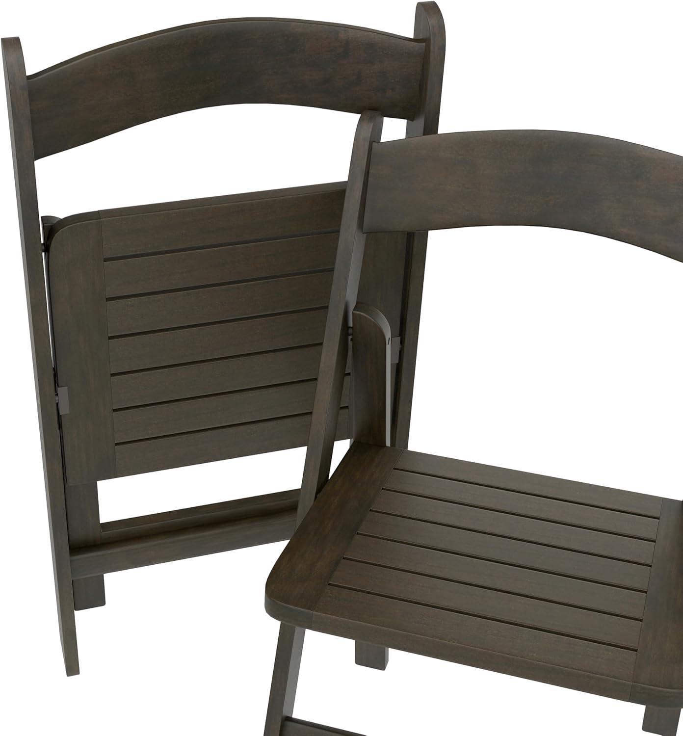 imageFlash Furniture Holden Commercial Solid Wood Dining Chair Foldable Design Solid Beechwood Frame Curved Back Mortise and Tenon Construction OakEarly American Wood
