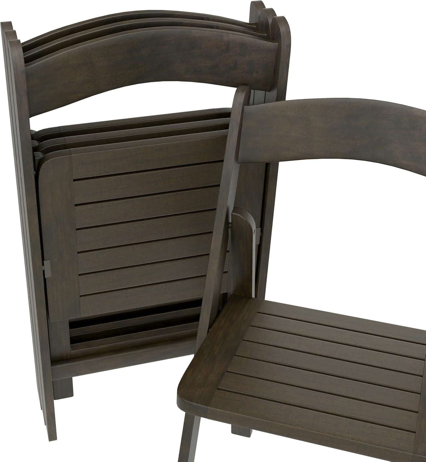 imageFlash Furniture Holden Commercial Solid Wood Dining Chair Foldable Design Solid Beechwood Frame Curved Back Mortise and Tenon Construction OakEarly American Wood