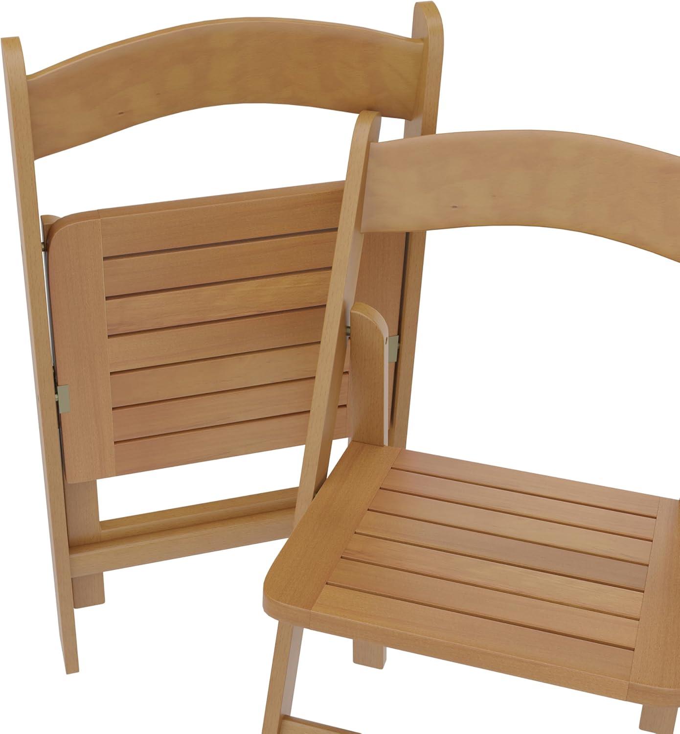 imageFlash Furniture Holden Commercial Solid Wood Dining Chair Foldable Design Solid Beechwood Frame Curved Back Mortise and Tenon Construction OakOak