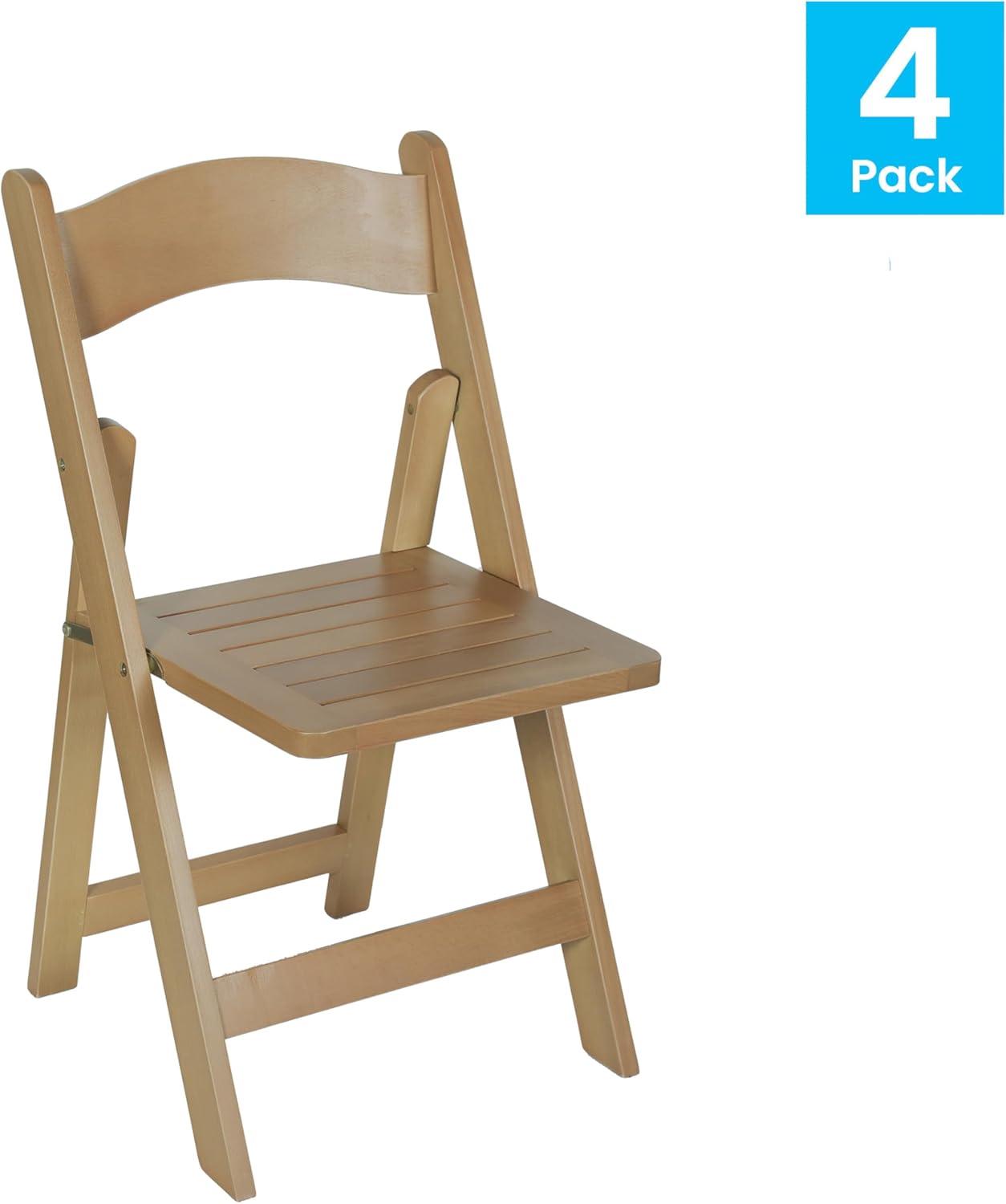 imageFlash Furniture Holden Commercial Solid Wood Dining Chair Foldable Design Solid Beechwood Frame Curved Back Mortise and Tenon Construction OakOak