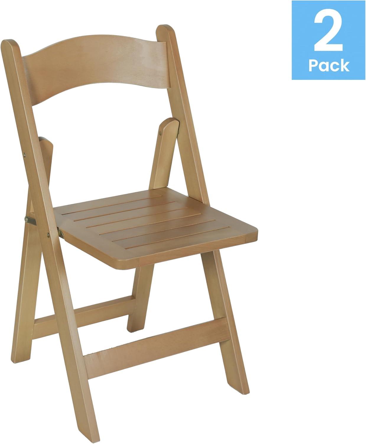 imageFlash Furniture Holden Commercial Solid Wood Dining Chair Foldable Design Solid Beechwood Frame Curved Back Mortise and Tenon Construction OakOak