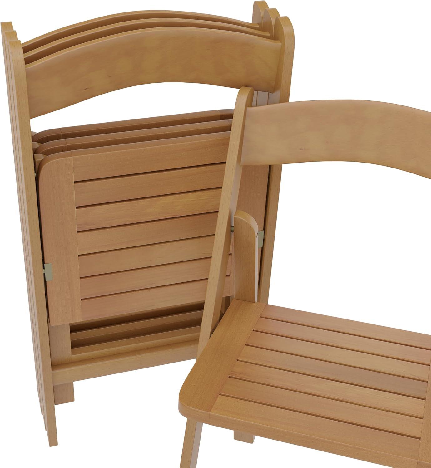 imageFlash Furniture Holden Commercial Solid Wood Dining Chair Foldable Design Solid Beechwood Frame Curved Back Mortise and Tenon Construction OakOak