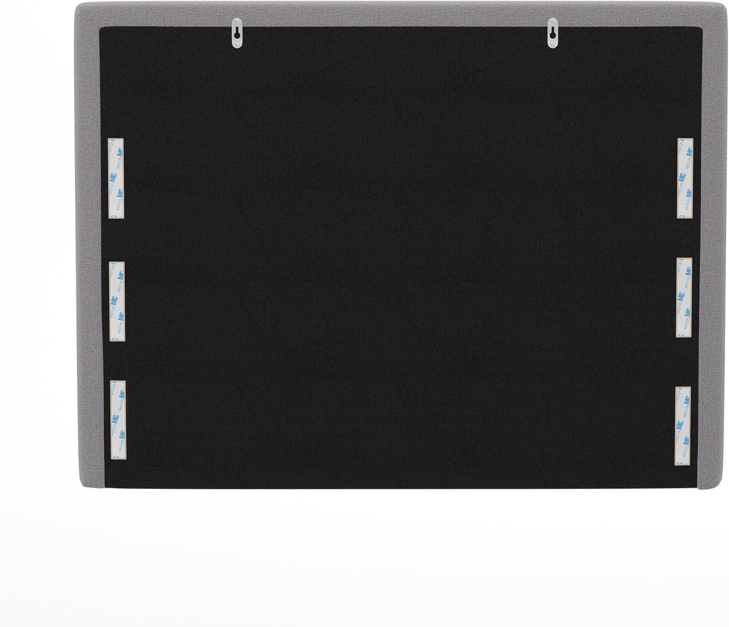 imageFlash Furniture Hugo Twin Headboard with 2 Outlets USB Port USB TypeC Port Faux Linen Upholstery Dual Hanging Options BeigeGray