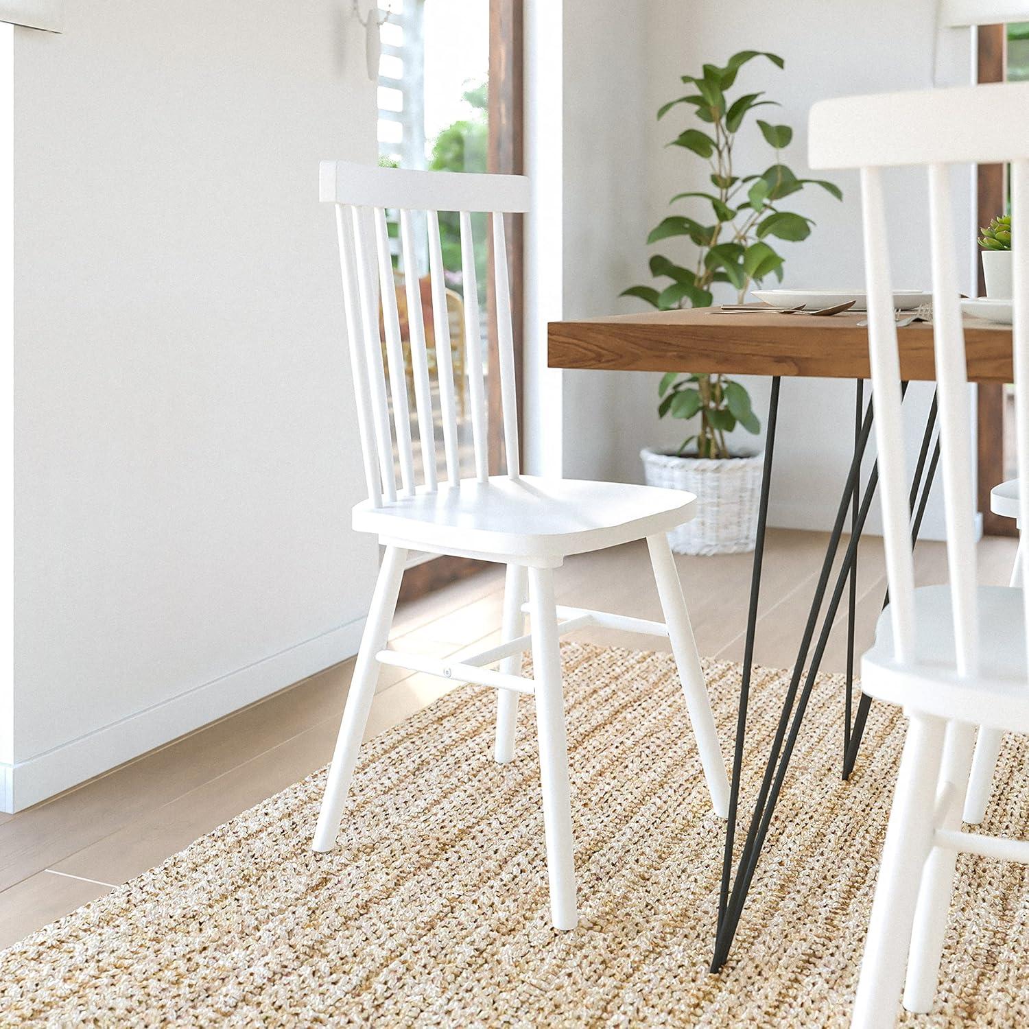 imageFlash Furniture Ingrid Commercial Windsor Solid Wood Dining Room Chairs Modern Armless Dining Chairs for Kitchens and Restaurants Set of 2 BlackWhite