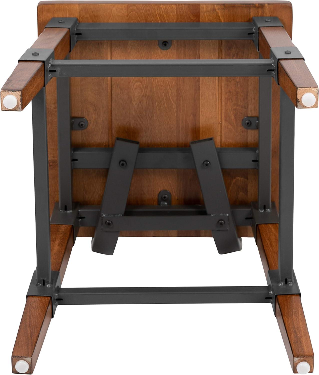 imageFlash Furniture Jackson 2 Pack Rustic Antique Walnut Industrial Wood Dining ChairSet of 2