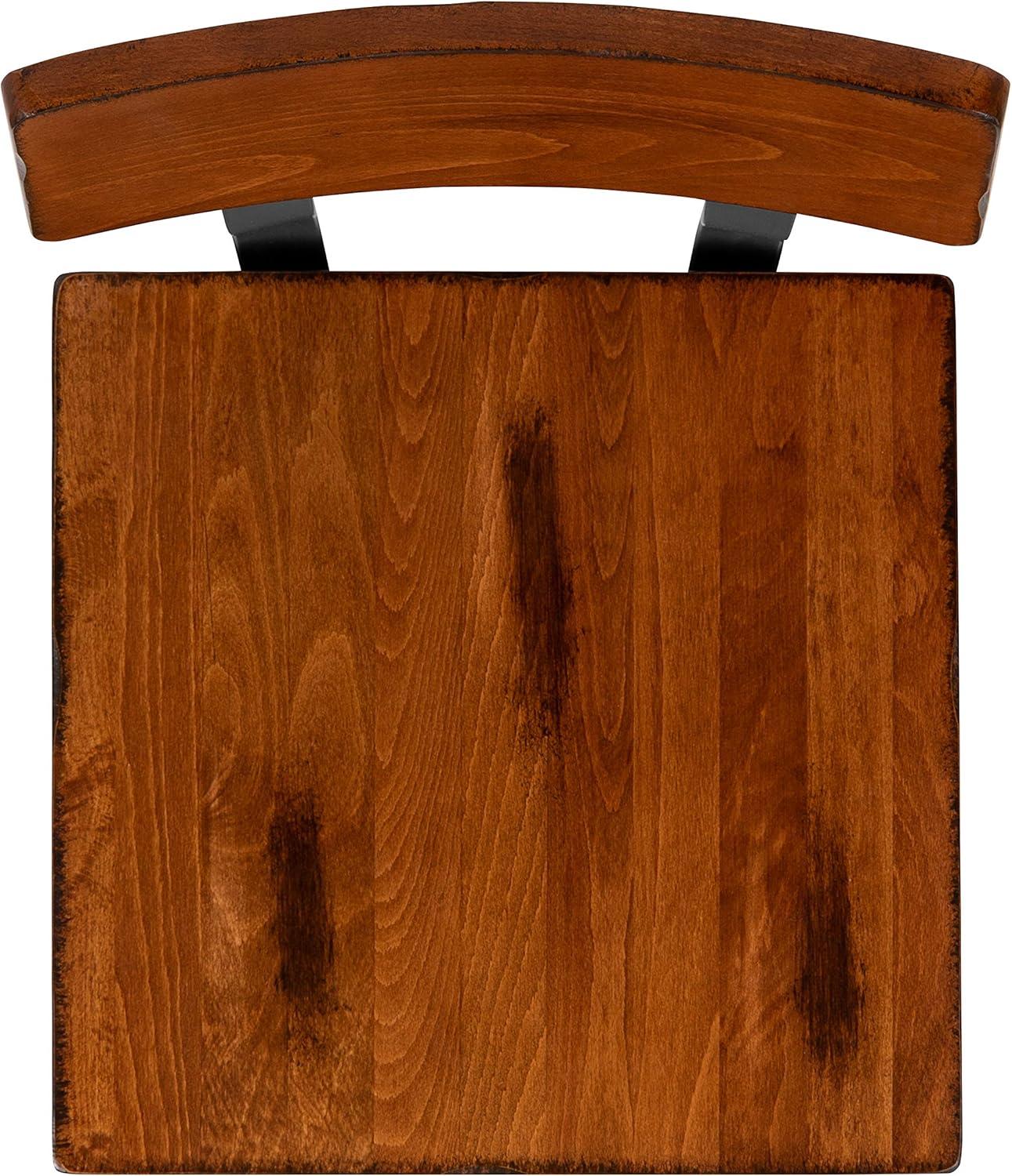imageFlash Furniture Jackson 2 Pack Rustic Antique Walnut Industrial Wood Dining ChairSet of 2