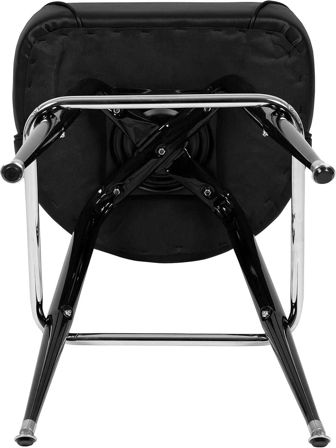 imageFlash Furniture James 2 Pack Metal Barstool with Upholstered Swivel BucketSeat and Integrated FootrestBlack