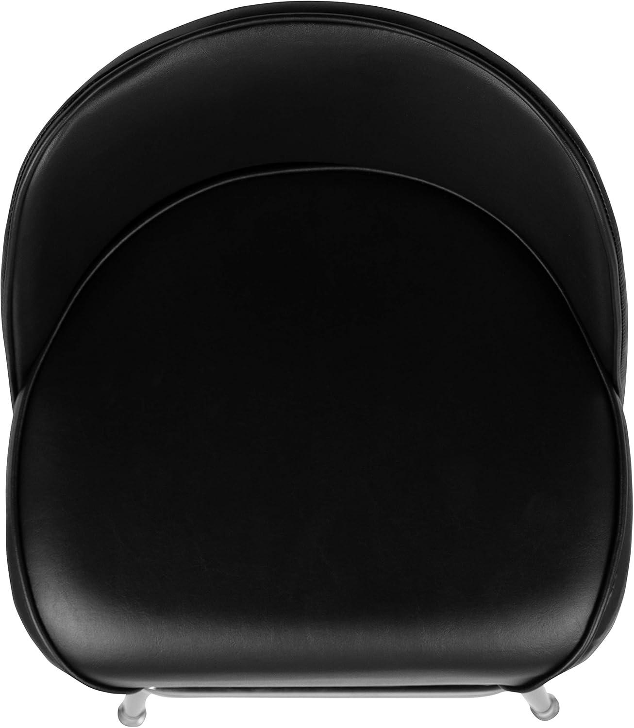 imageFlash Furniture James 2 Pack Metal Barstool with Upholstered Swivel BucketSeat and Integrated FootrestBlack