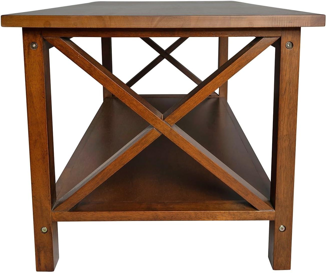 imageFlash Furniture Jasper Farmhouse Solid Wood Coffee Table Rustic Coffee Table XFrame Design Living Room Bedroom Home Office 1975quot H Acacia GrayRustic WhiteWalnut