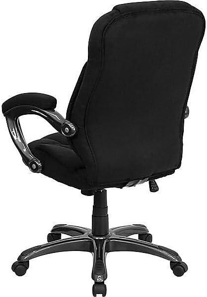 imageFlash Furniture Jessie High Back Brown Microfiber Contemporary Executive Swivel Ergonomic Office Chair with ArmsBlack Microfiber