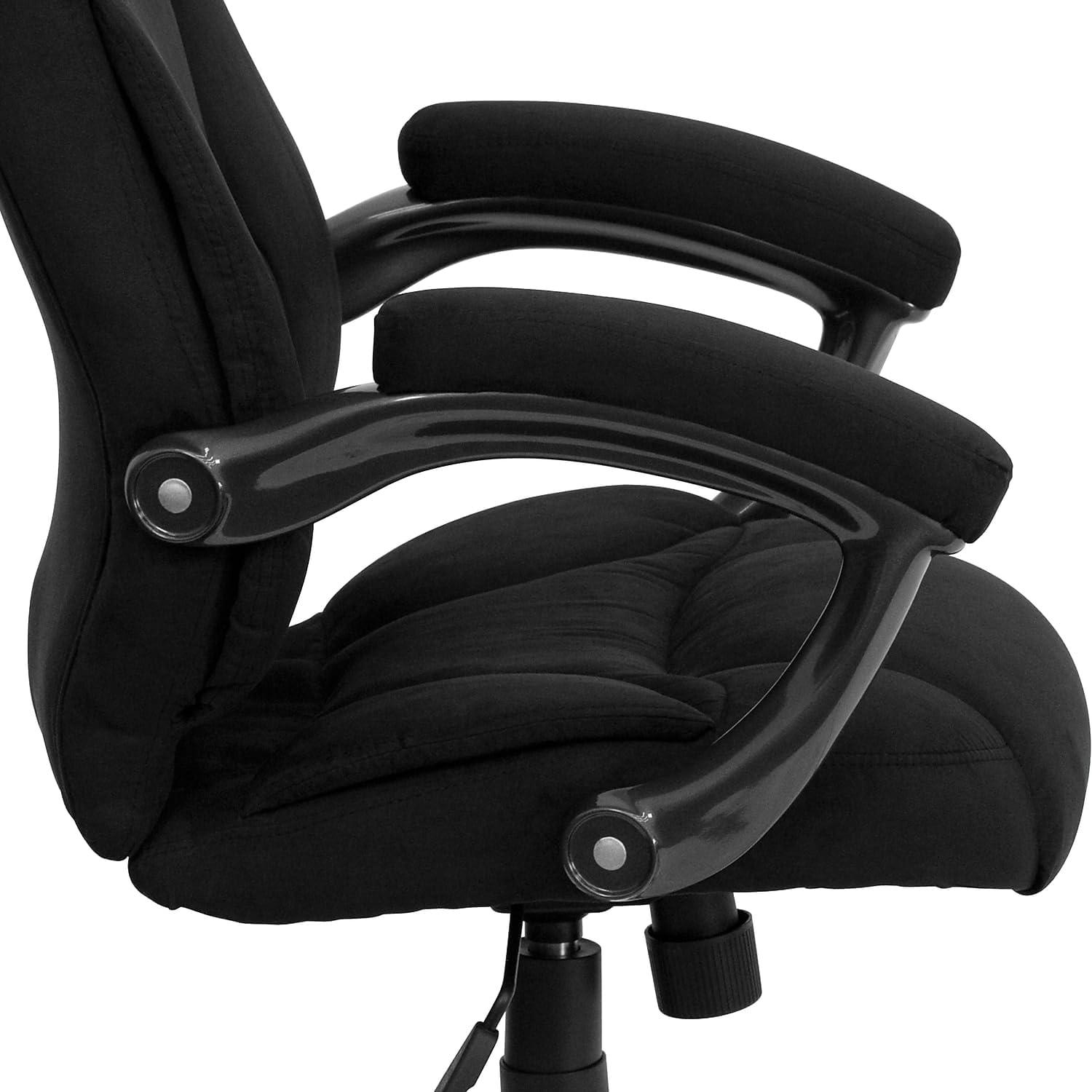 imageFlash Furniture Jessie High Back Brown Microfiber Contemporary Executive Swivel Ergonomic Office Chair with ArmsBlack Microfiber