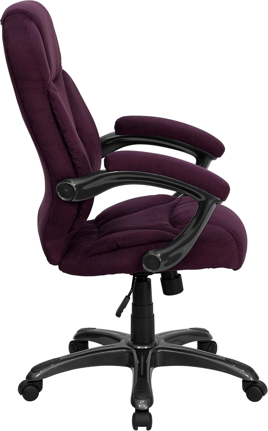imageFlash Furniture Jessie High Back Brown Microfiber Contemporary Executive Swivel Ergonomic Office Chair with ArmsGrape Microfiber