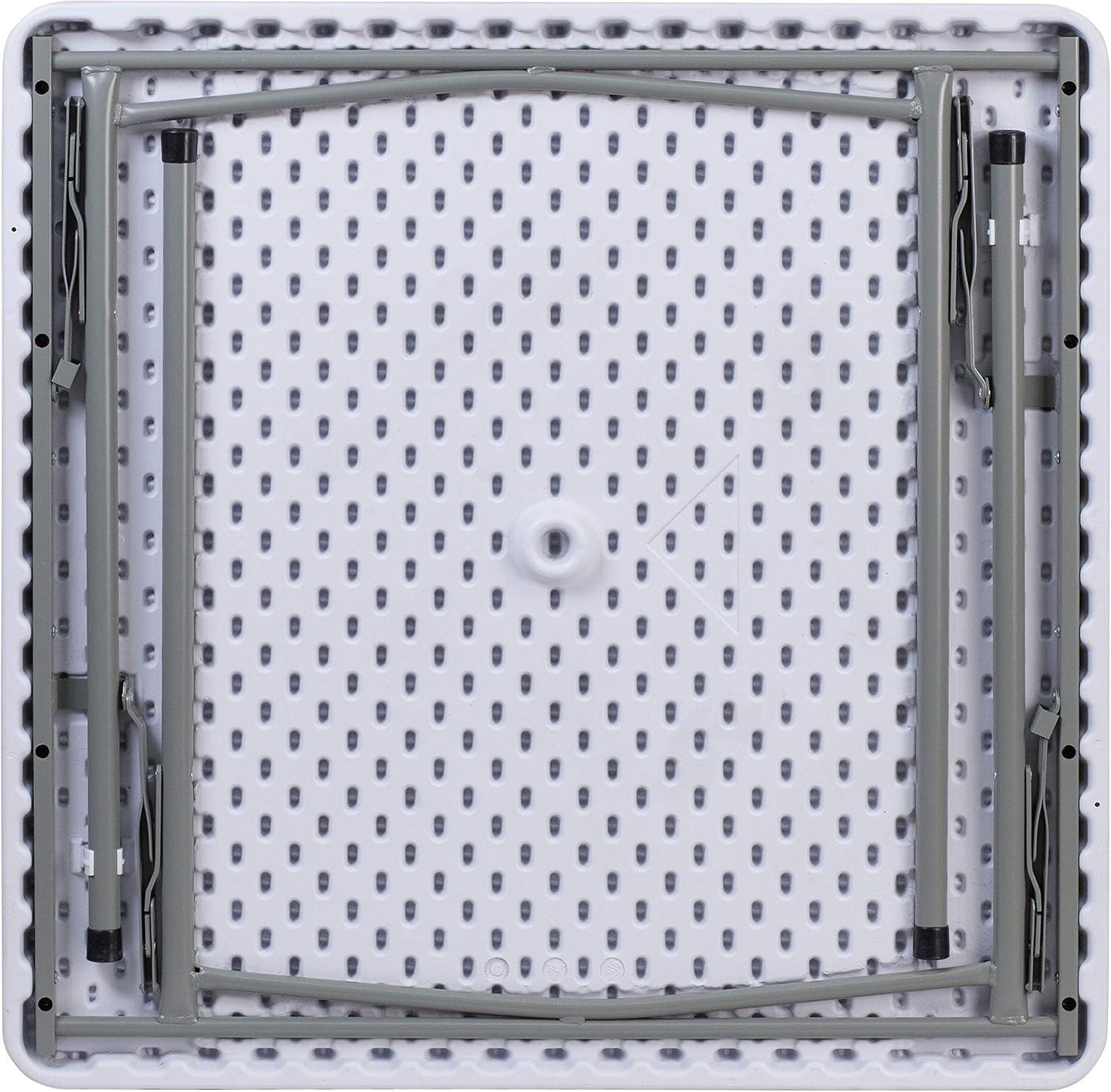 imageFlash Furniture Kathryn 281Foot Square Granite White Plastic Folding Table with Powder Coated Locking Legs