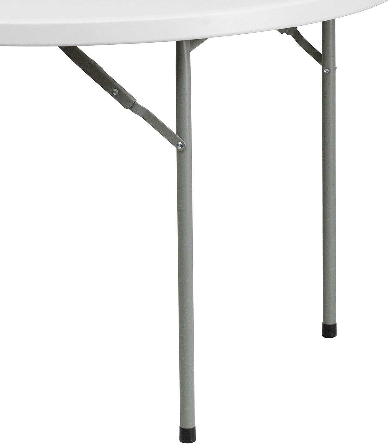 imageFlash Furniture Kathryn 4 Round Plastic Folding Event Table for Parties and Trade Shows Portable IndoorOutdoor Event Banquet Table White