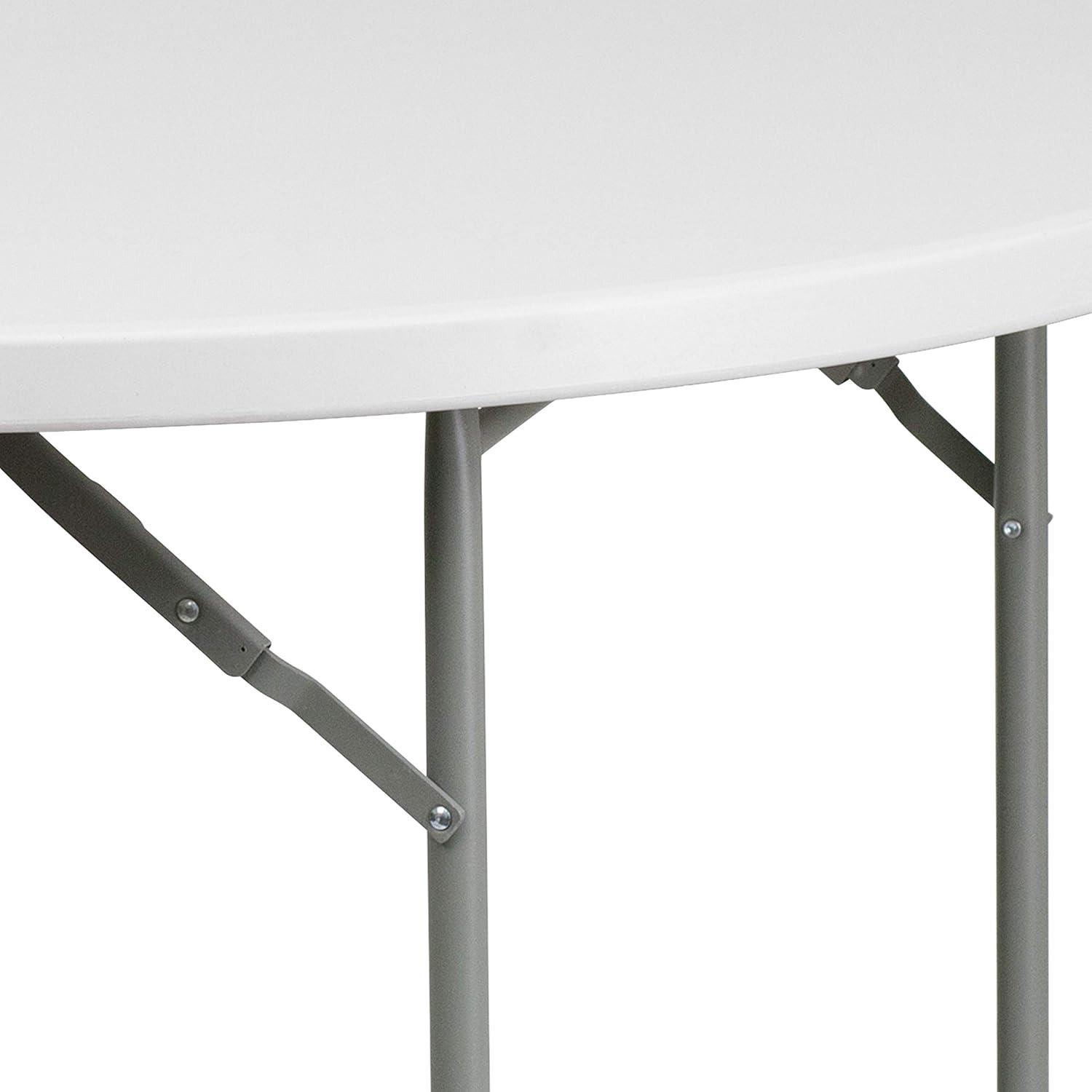 imageFlash Furniture Kathryn 4 Round Plastic Folding Event Table for Parties and Trade Shows Portable IndoorOutdoor Event Banquet Table White
