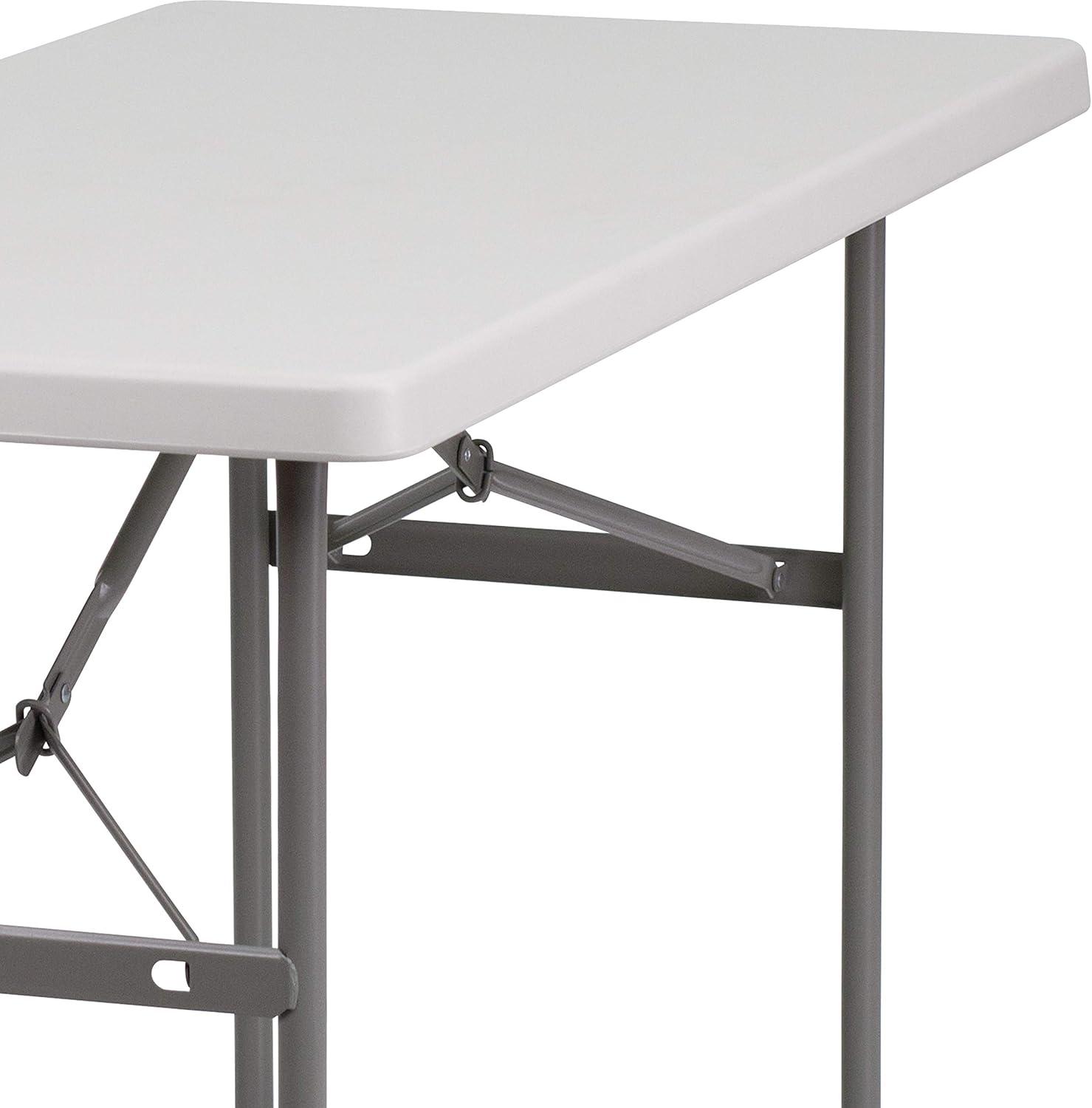 imageFlash Furniture Kathryn 4Foot Granite White Plastic Folding Table