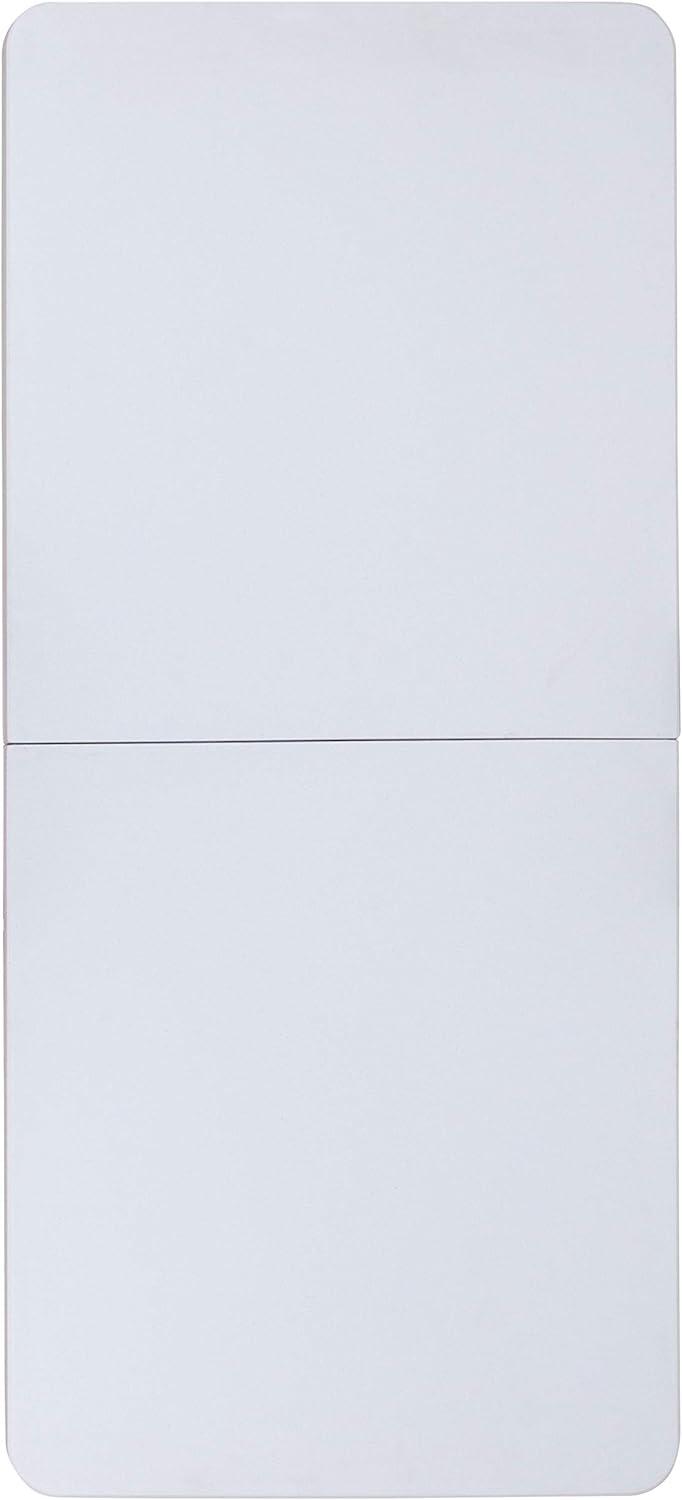 imageFlash Furniture Kathryn 5 Rectangular Plastic Folding Event Table with Carrying Handle BiFold Portable Banquet Table for IndoorOutdoor Events White 2725quotD x 60quotW x 34quotH