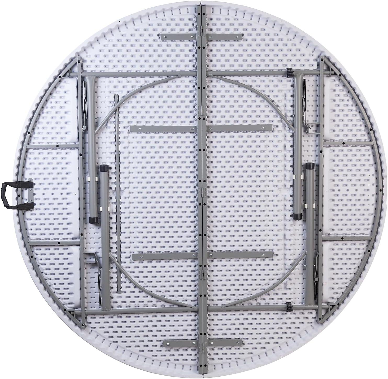 imageFlash Furniture Kathryn 589Foot Round BiFold Granite White Plastic Banquet and Event Folding Table with Carrying Handle