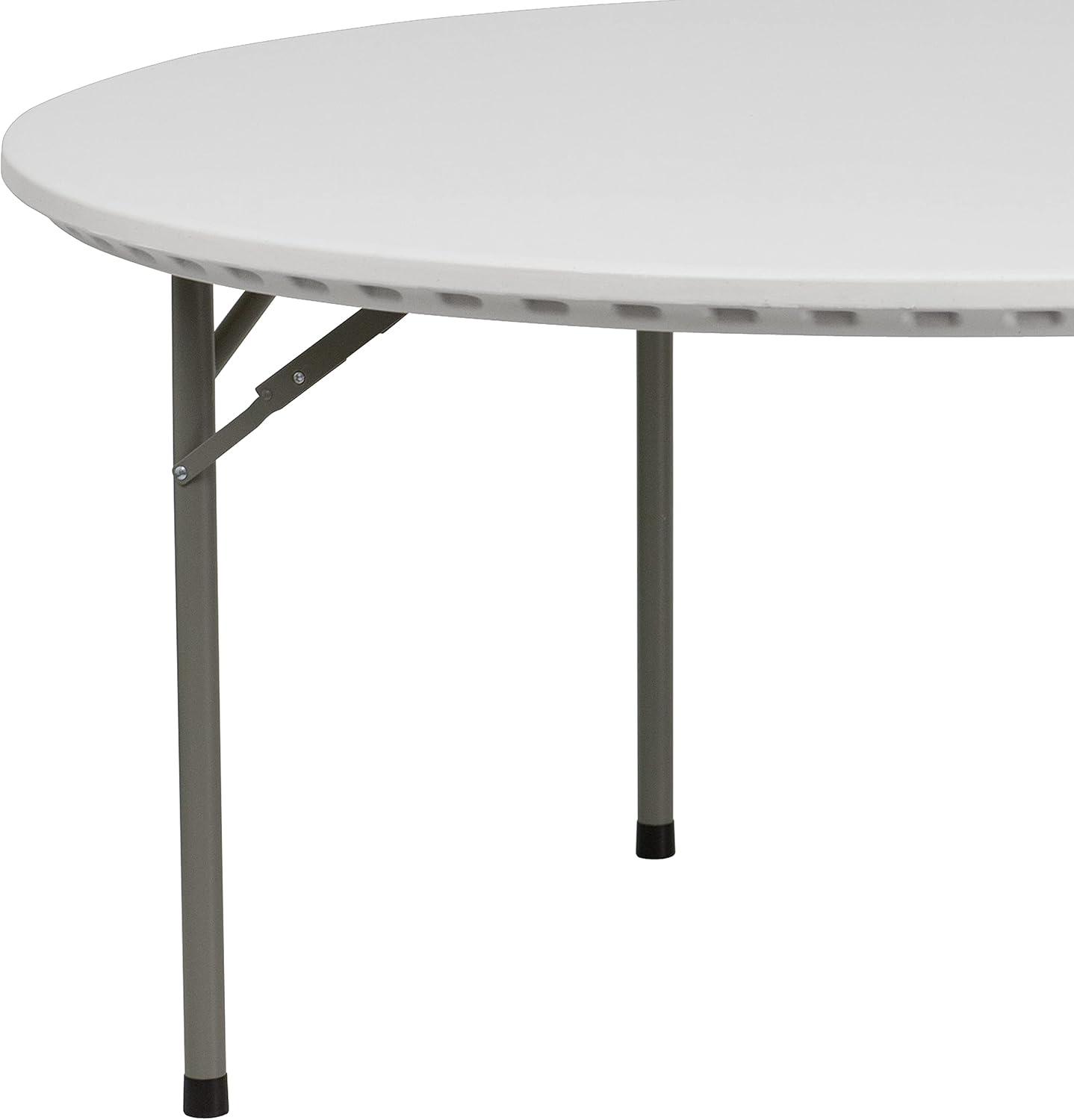 imageFlash Furniture Kathryn 5Foot Round Granite White Plastic Folding Table Commercial Grade Round Table for 8 Guests