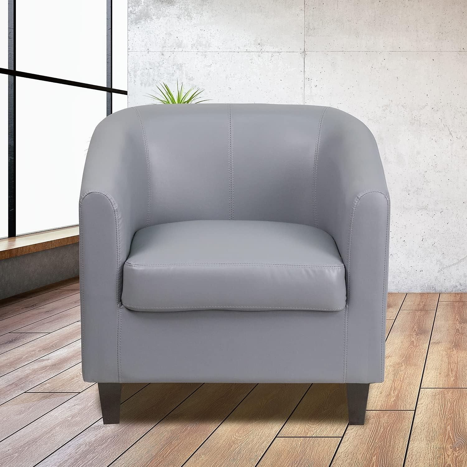 imageFlash Furniture Katie Gray LeatherSoft Lounge ChairGrey
