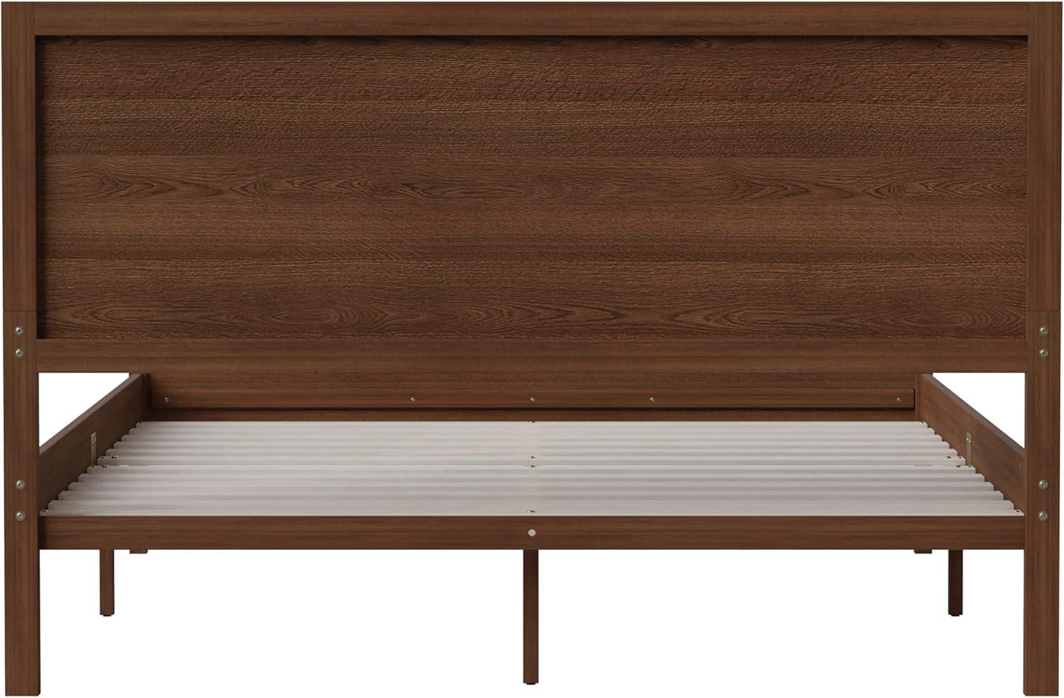 imageFlash Furniture Kingston Solid Wood Platform Bed with Wooden Slats and Headboard No Box Spring Needed King Size BrownBrown