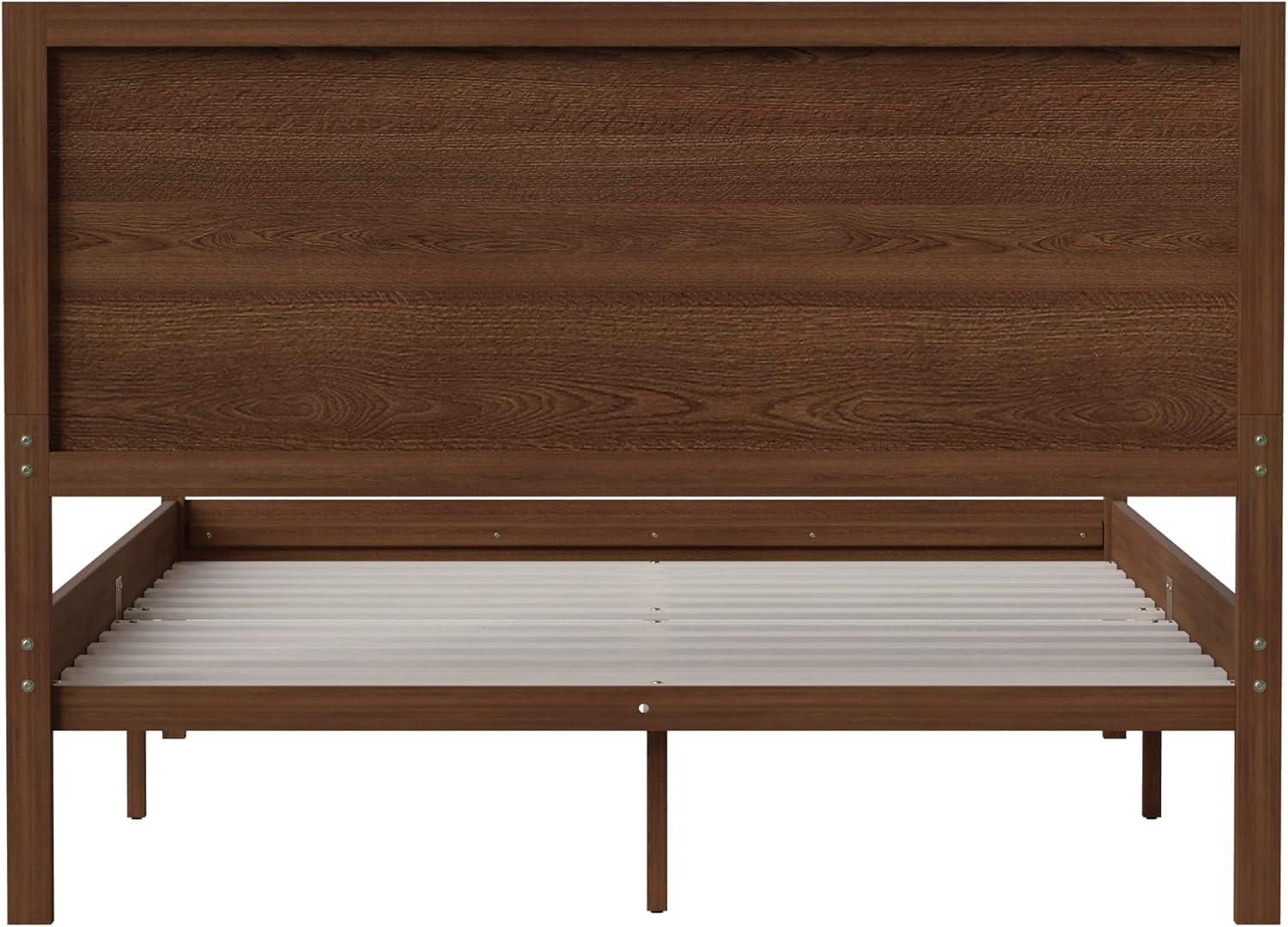 imageFlash Furniture Kingston Solid Wood Platform Bed with Wooden Slats and Headboard No Box Spring Needed King Size BrownBrown