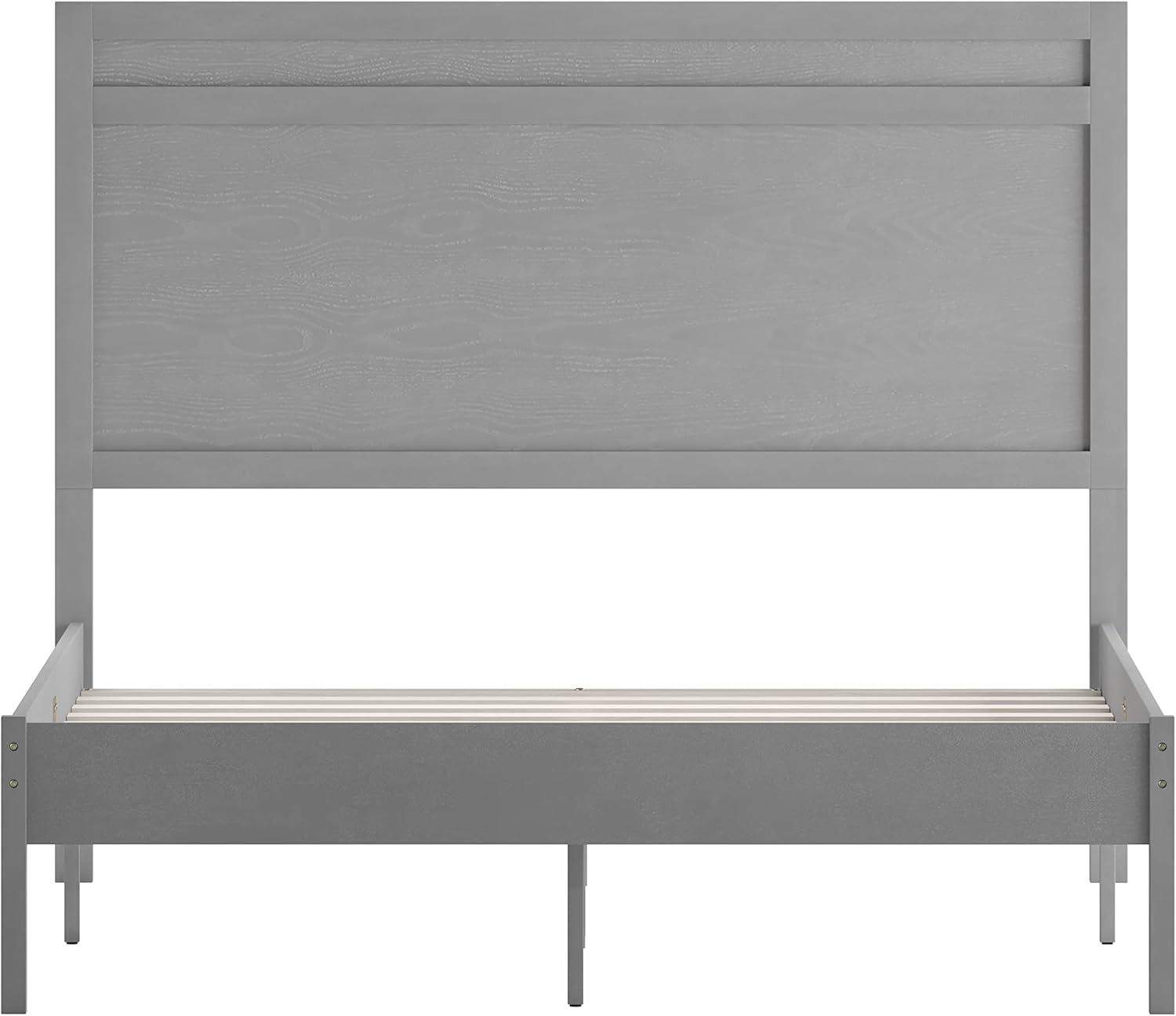 imageFlash Furniture Kingston Solid Wood Platform Bed with Wooden Slats and Headboard No Box Spring Needed King Size BrownGray Wash
