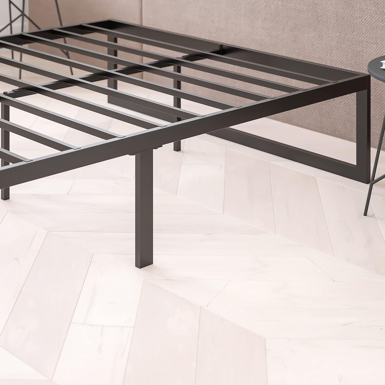 imageFlash Furniture Lana 14 Inch Metal Platform Bed Frame No Box Spring Needed with Steel Slat Support and Quick Lock Functionality FullFull