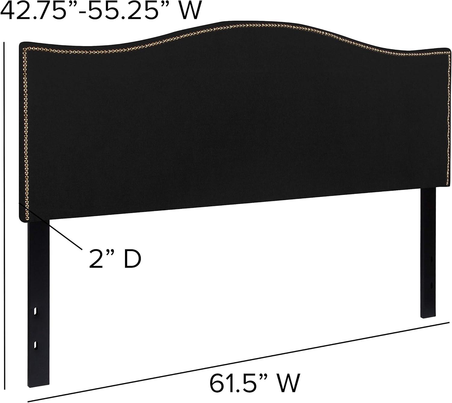 imageFlash Furniture Lexington Upholstered Twin Size Headboard with Accent Nail Trim in White FabricBlack