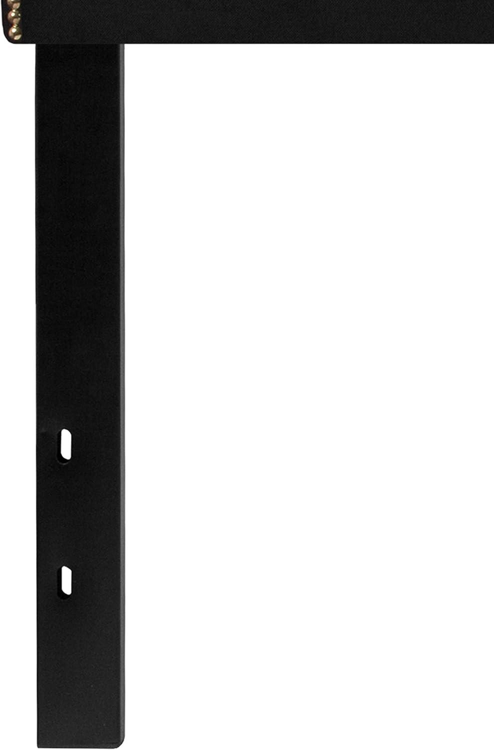 imageFlash Furniture Lexington Upholstered Twin Size Headboard with Accent Nail Trim in White FabricBlack