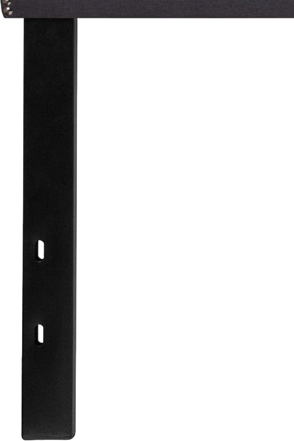 imageFlash Furniture Lexington Upholstered Twin Size Headboard with Accent Nail Trim in White FabricDark Gray