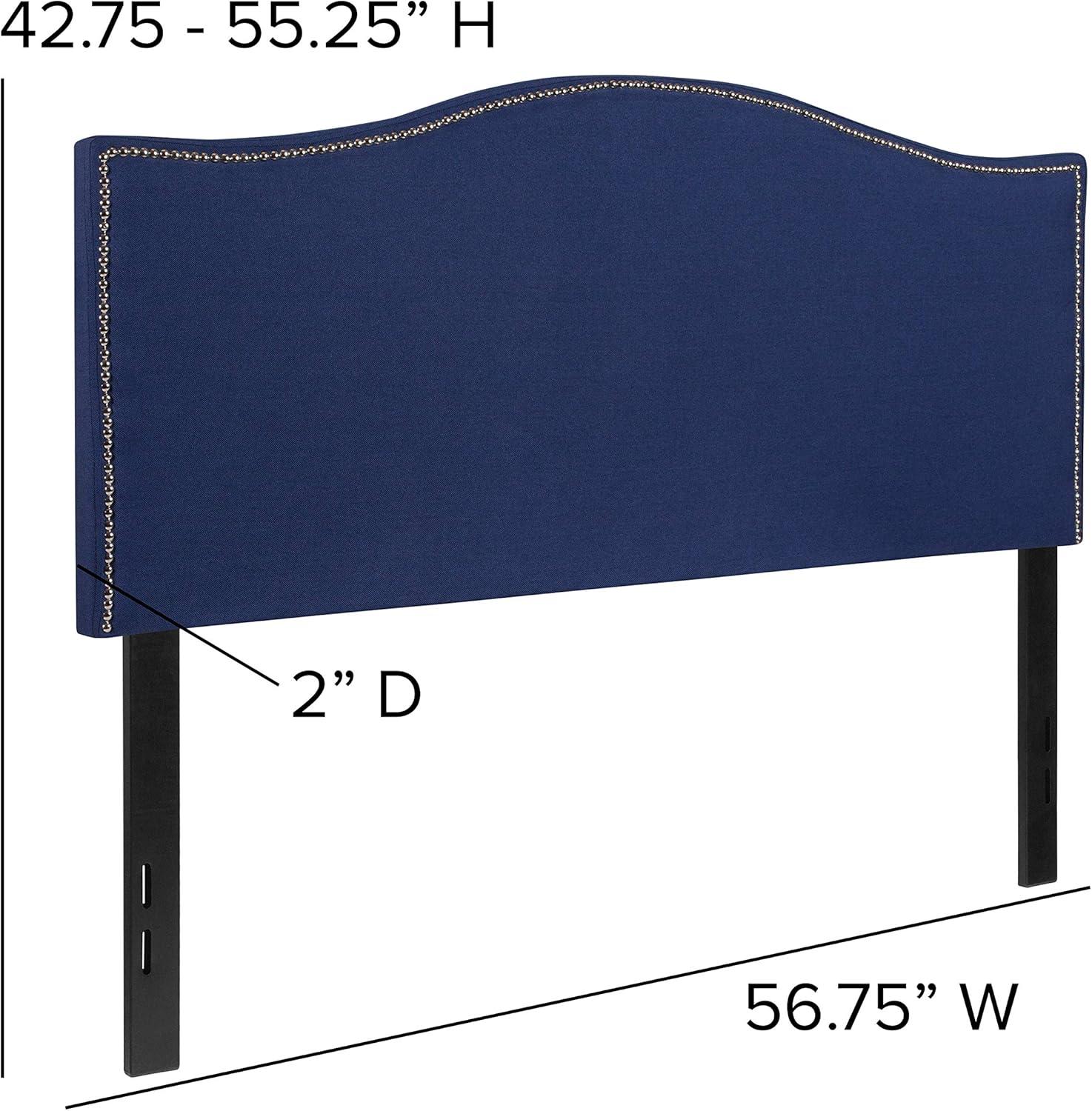 imageFlash Furniture Lexington Upholstered Twin Size Headboard with Accent Nail Trim in White FabricNavy