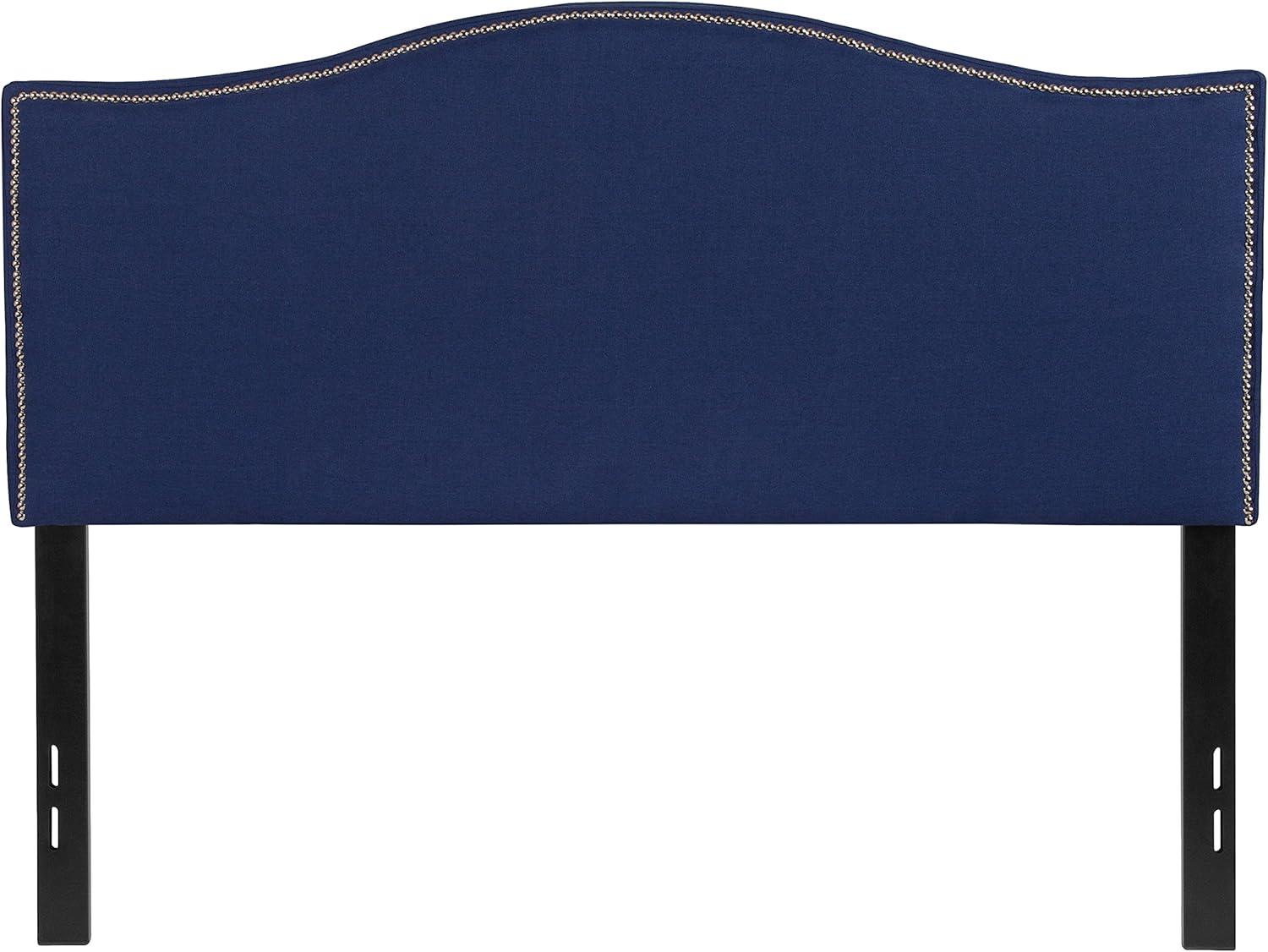 imageFlash Furniture Lexington Upholstered Twin Size Headboard with Accent Nail Trim in White FabricNavy