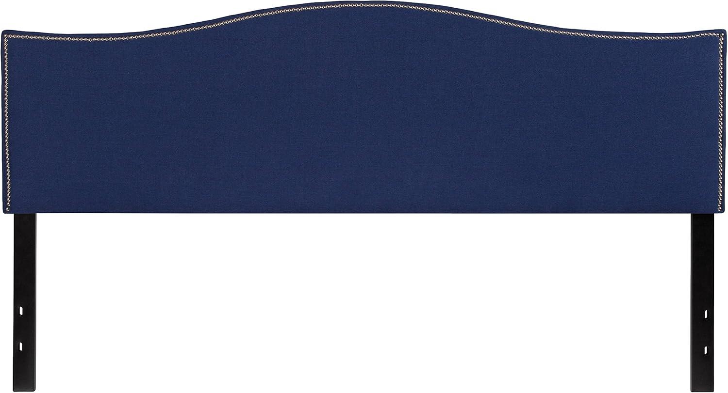 imageFlash Furniture Lexington Upholstered Twin Size Headboard with Accent Nail Trim in White FabricNavy