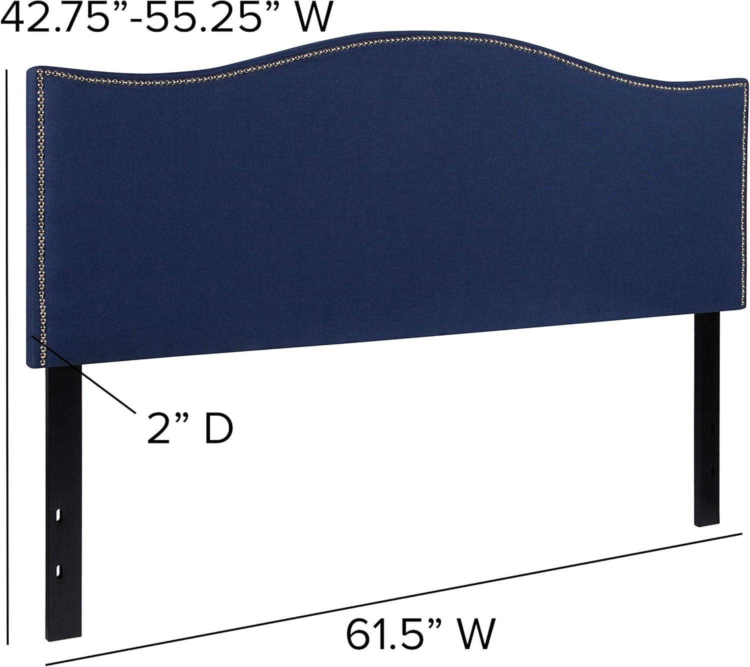 imageFlash Furniture Lexington Upholstered Twin Size Headboard with Accent Nail Trim in White FabricNavy