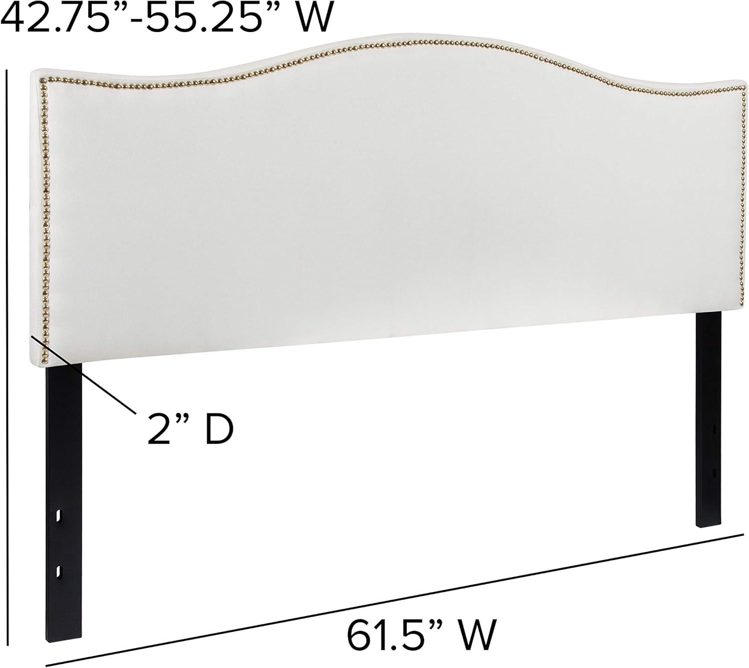 imageFlash Furniture Lexington Upholstered Twin Size Headboard with Accent Nail Trim in White FabricWhite